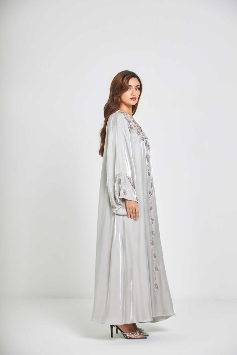 Autumn Embroidered Metallic Abaya