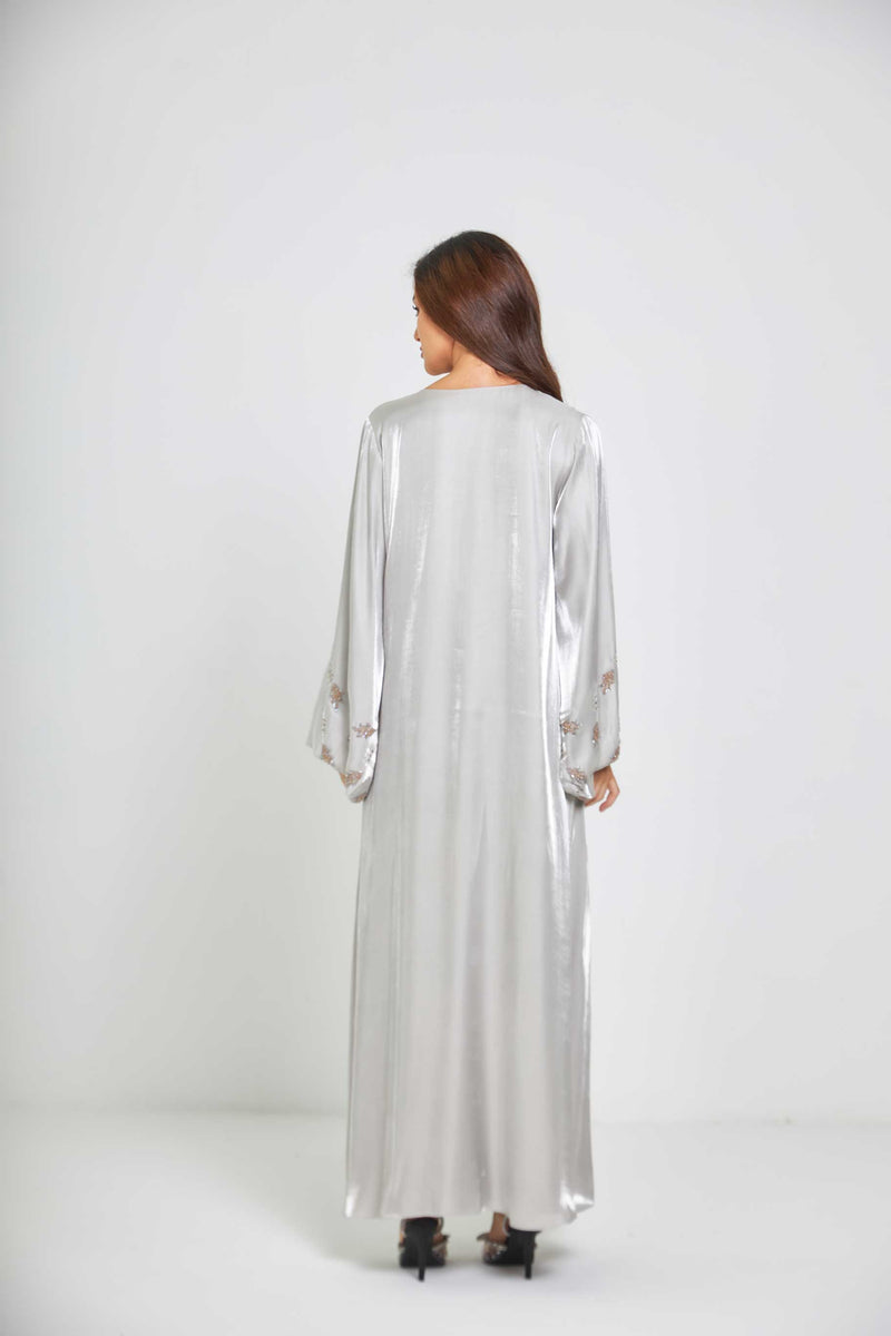 Autumn Embroidered Metallic Abaya