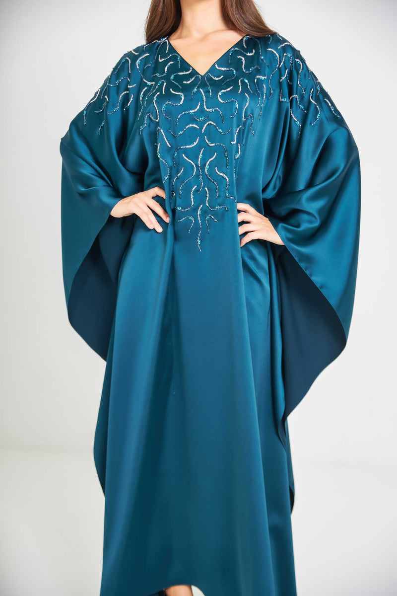 Oceanic Embroidery Caftan