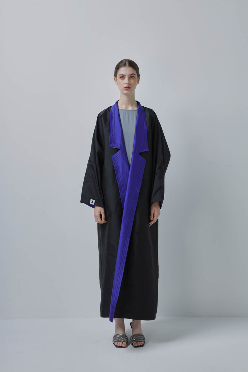 Blue and Black Reversable Abaya by ZAAL