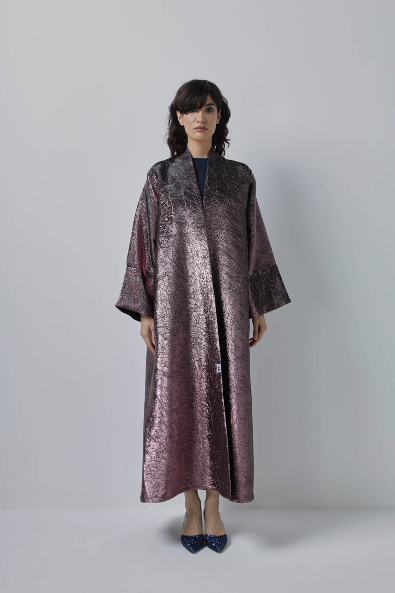 Dust Pink with Black Shades Straight Abaya by ZAAL