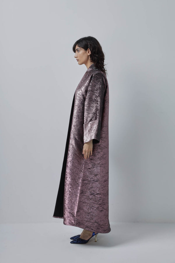 Dust Pink with Black Shades Straight Abaya by ZAAL