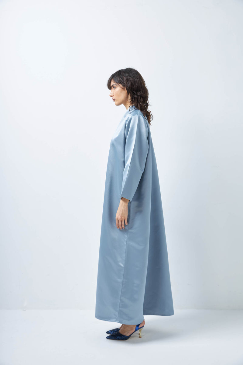 Sunburst Crystals and Sequential Blue Abaya by ZAAL