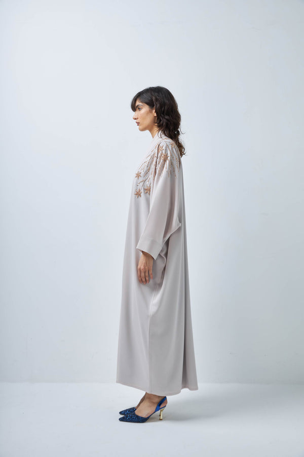 Gold Touch Beige Abaya by ZAAL