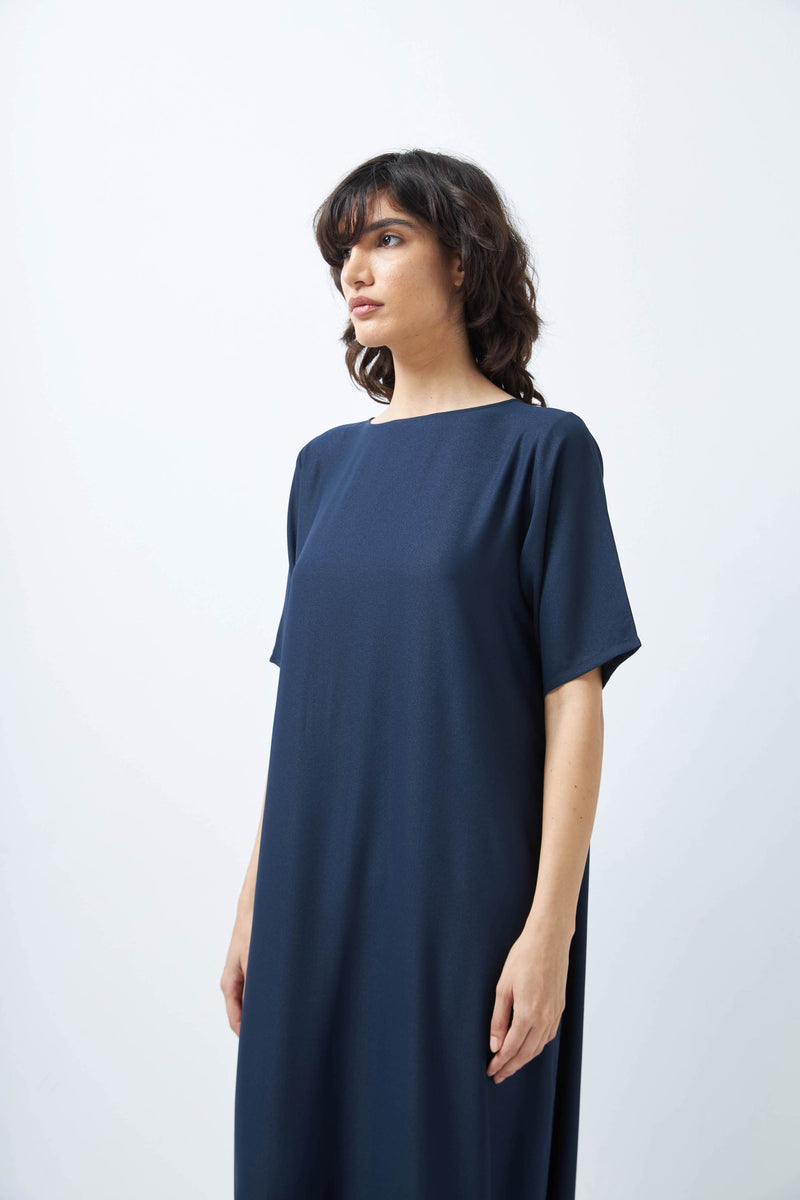 Navy Dress with Half Sleeve by Zahrah Othman