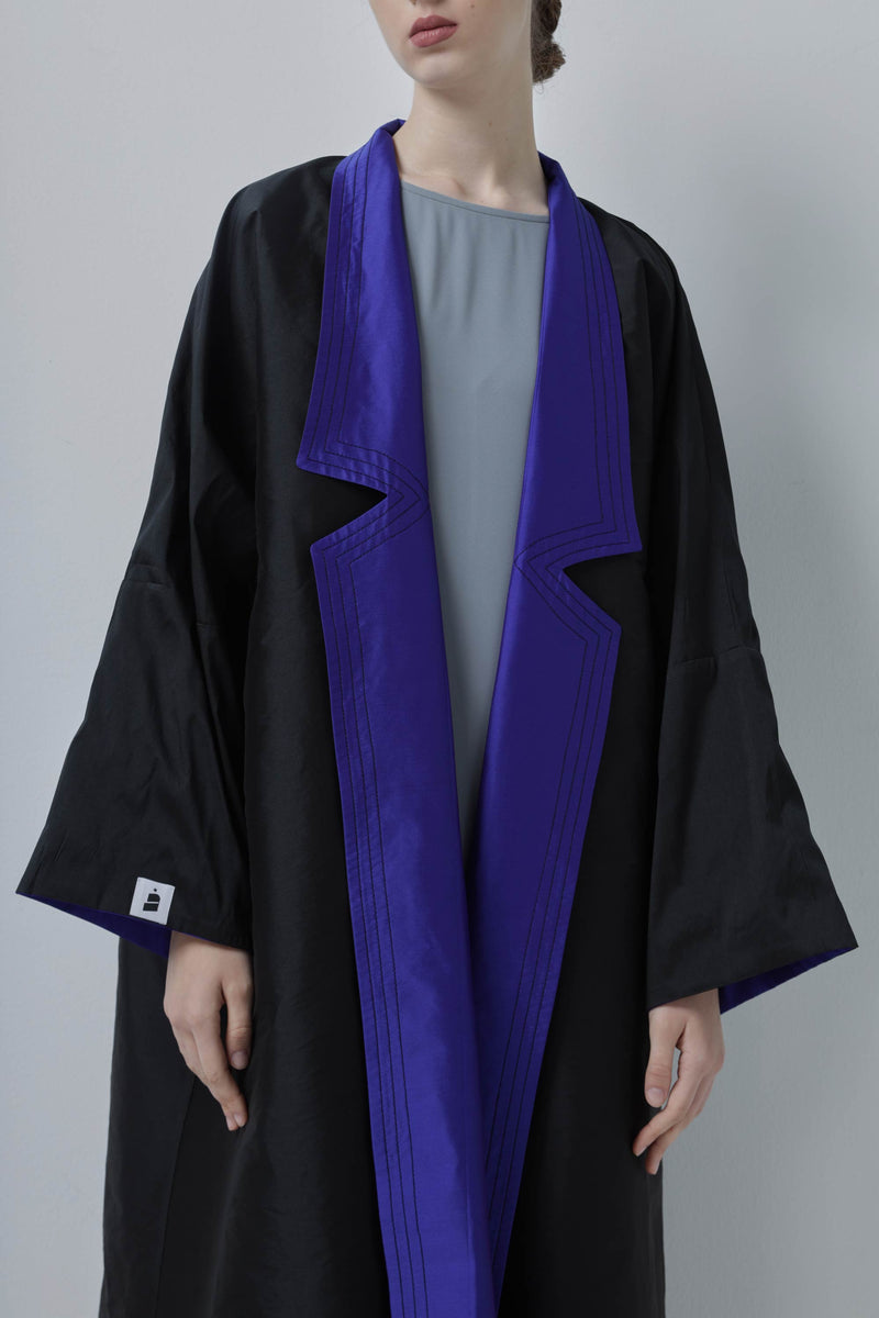 Blue and Black Reversable Abaya by ZAAL