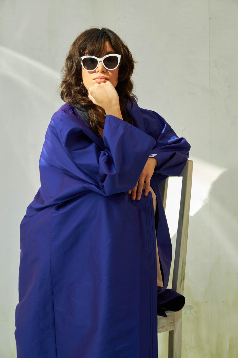 Blue and Black Reversable Abaya by ZAAL